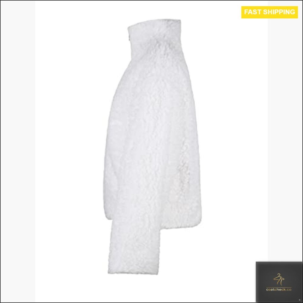 Oversized Teddy Boucle Faux Fur Jacket Zip Up Chic Winter Snug Coat - Picture 5 of 6